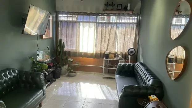 Sala de espera da Brotta Barbearia em Pinheiros